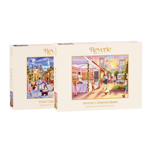 Christmas Markets 2 x 1000 Piece Jigsaw Puzzle Bundle